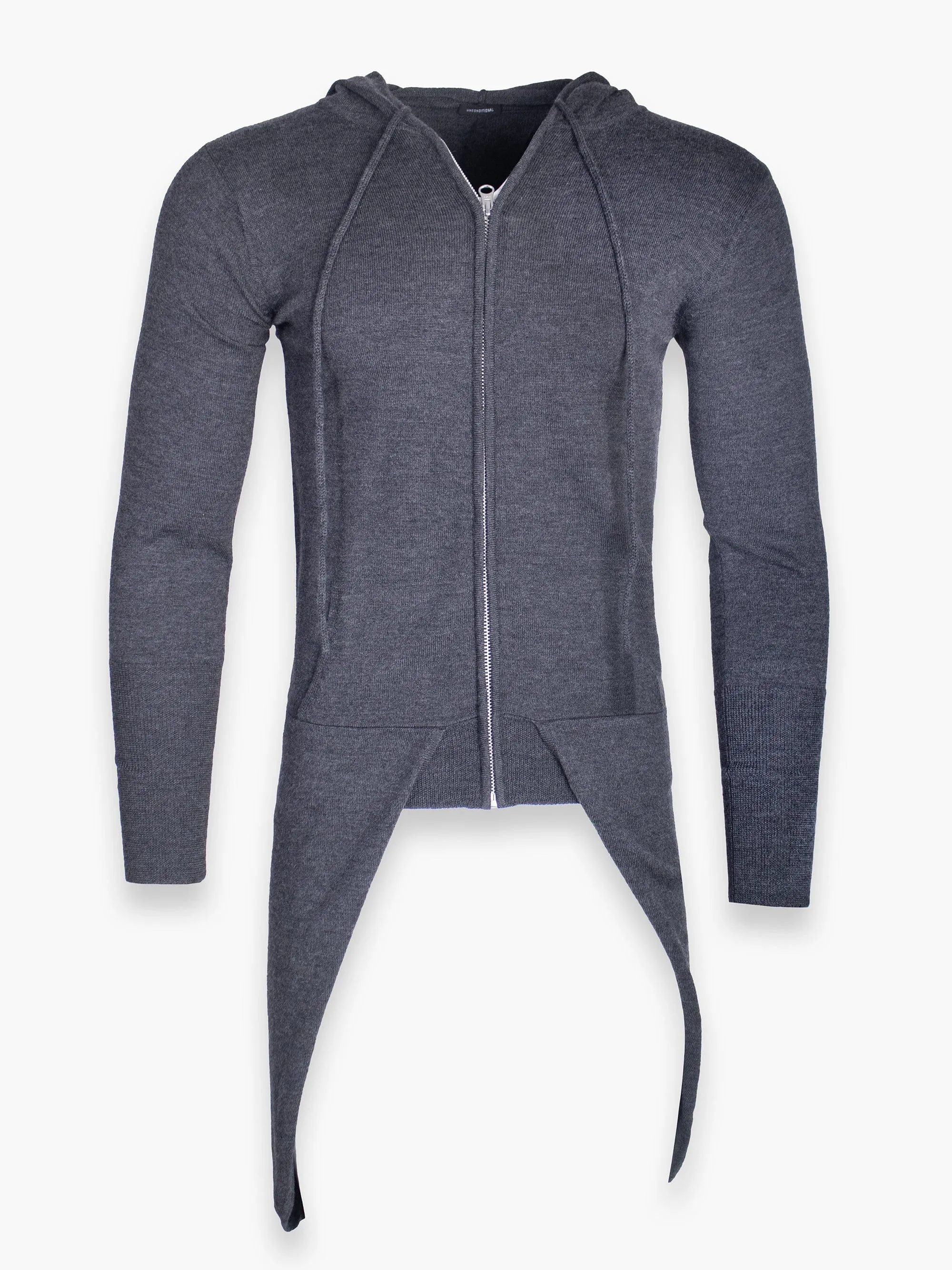 Grey Extra Fine Tail Coat Cardigan