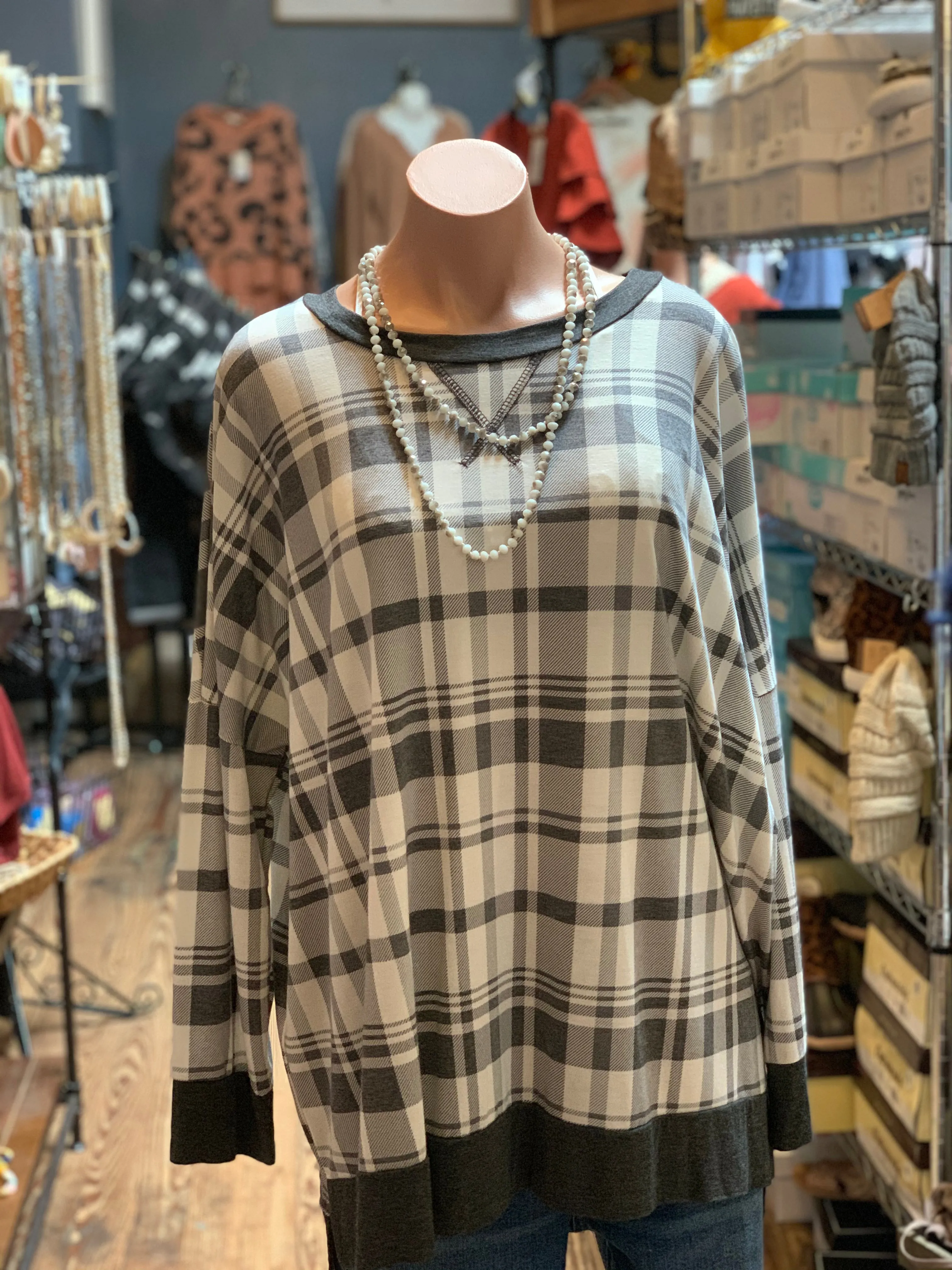 Grey Plaid Curvy