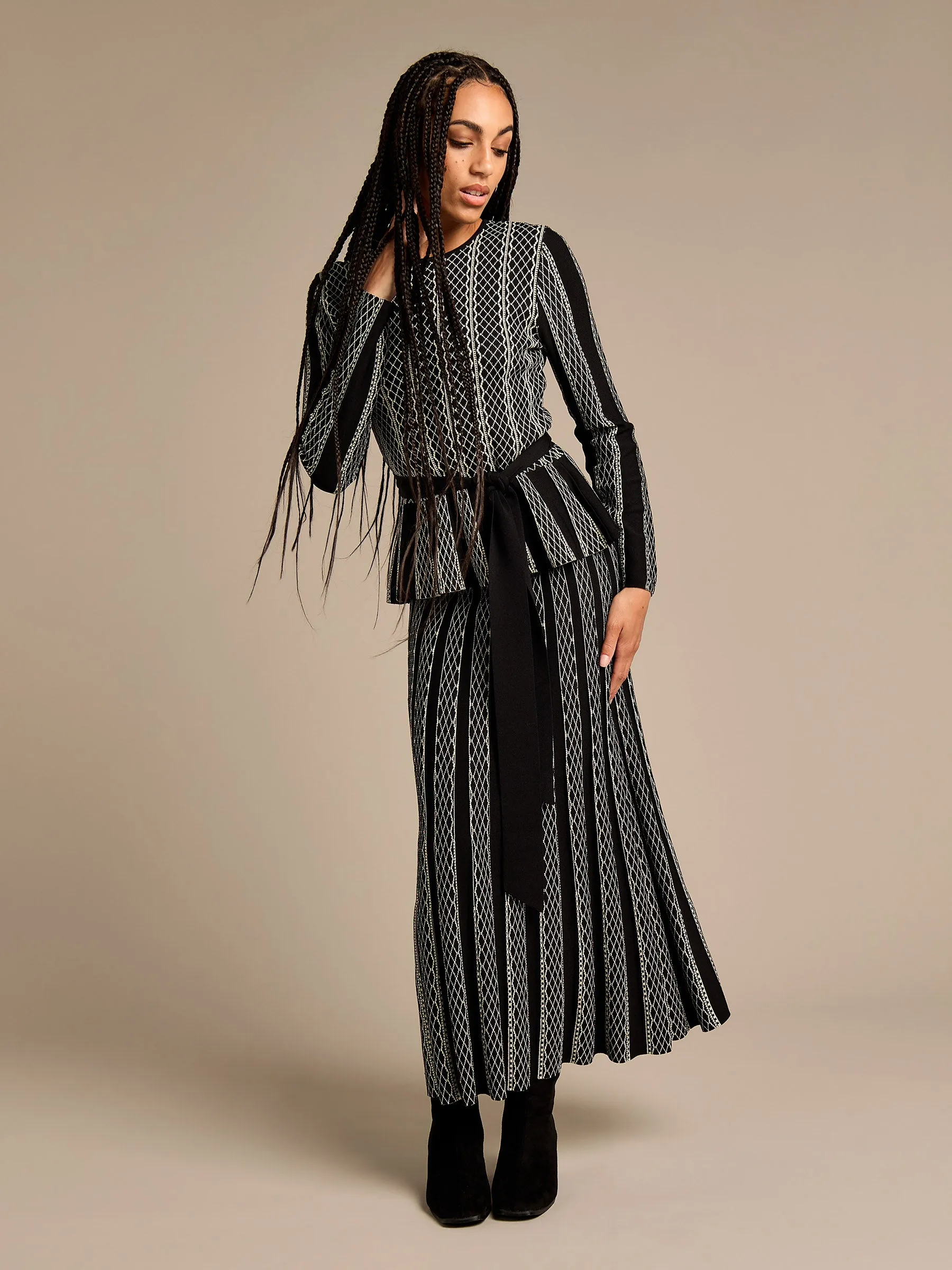 GWD Sienna Stripe Maxi Knitted Skirt