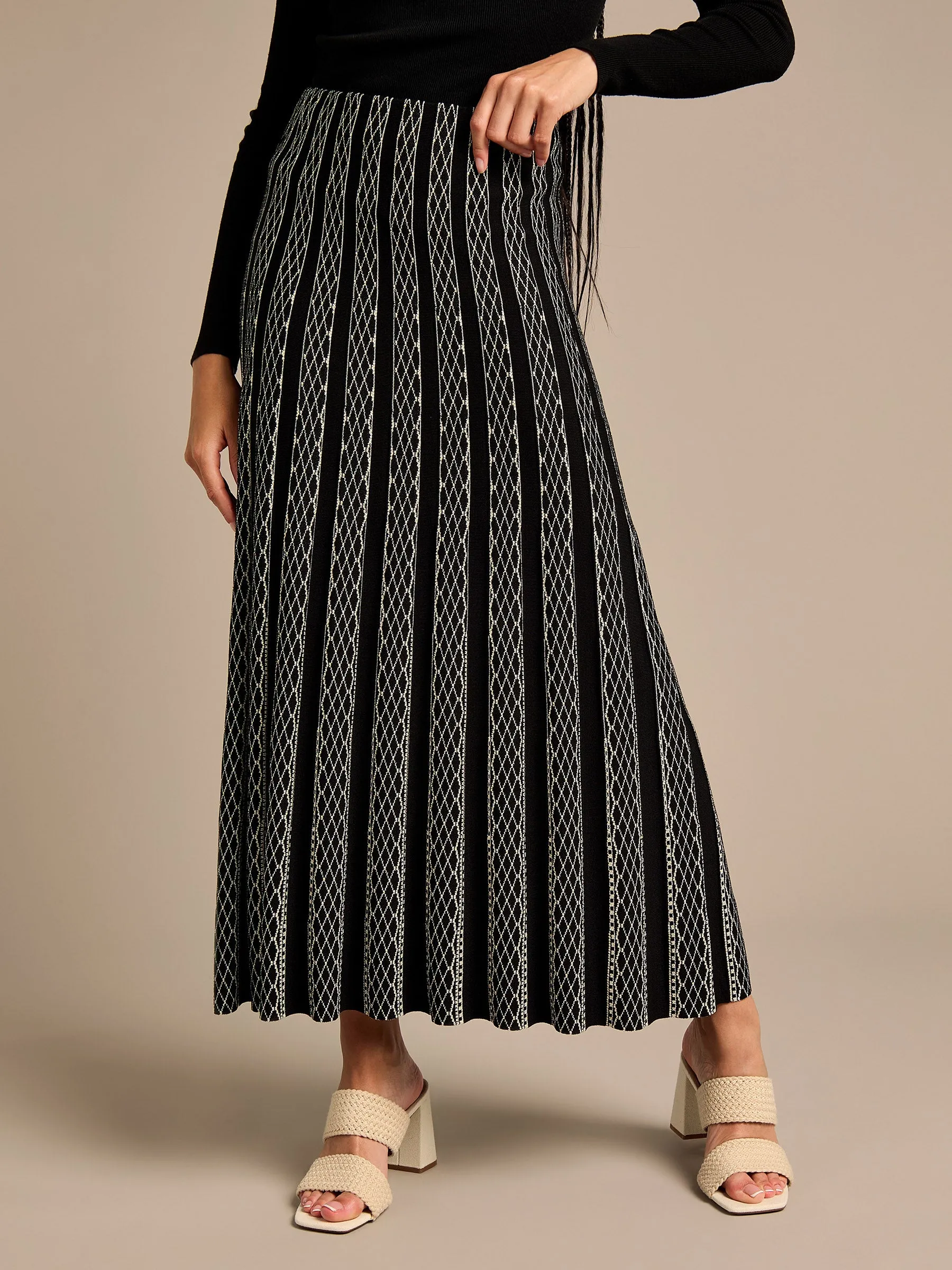 GWD Sienna Stripe Maxi Knitted Skirt