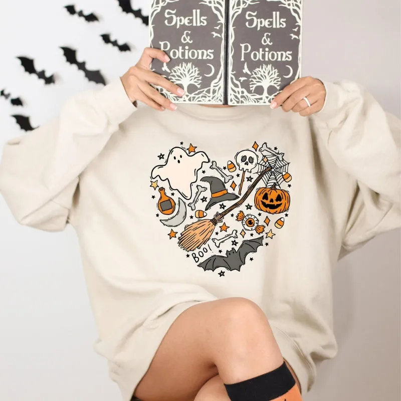 Halloween Boo Printed Sweatshirt
