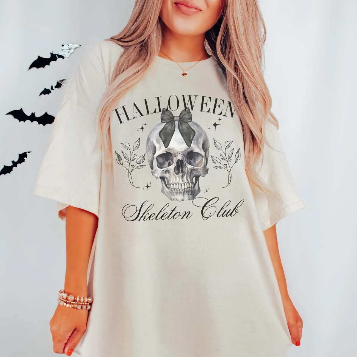 Halloween Skeleton Club Wholesale Comfort Color Graphic Tee - Quick Shipping