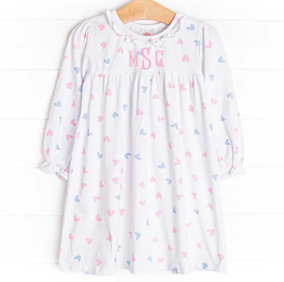 Handful of Hearts Dress, White