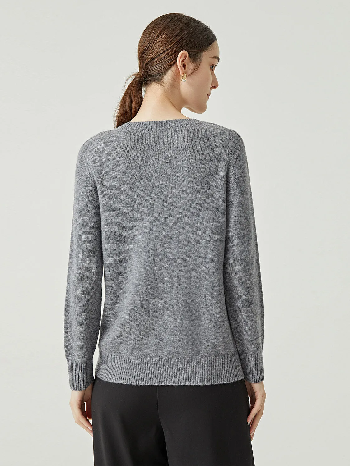 Happy Babe Casual Cropped Wool Sweater Top