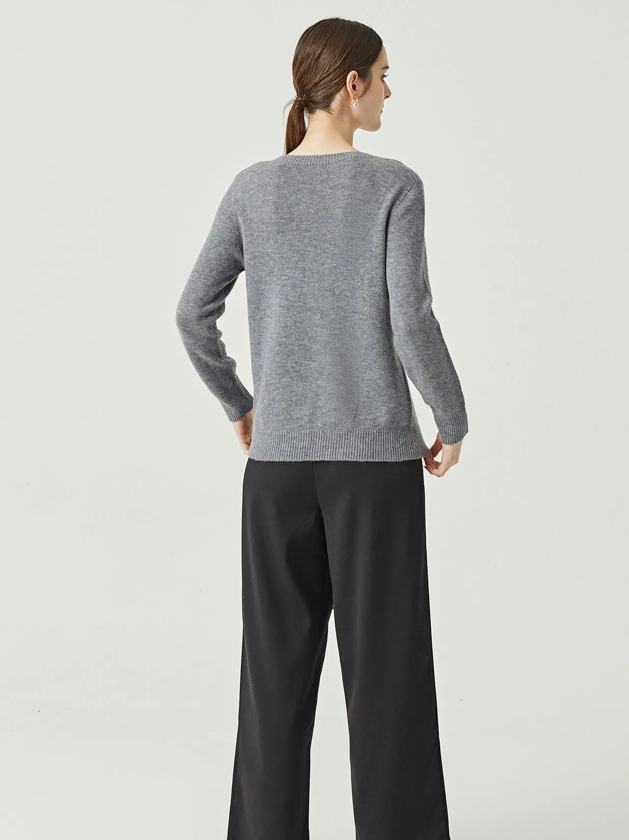 Happy Babe Casual Cropped Wool Sweater Top