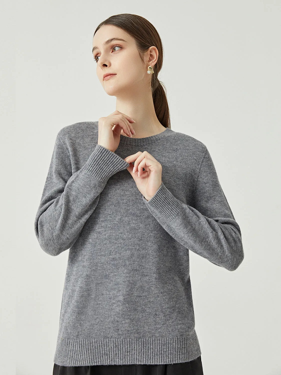 Happy Babe Casual Cropped Wool Sweater Top