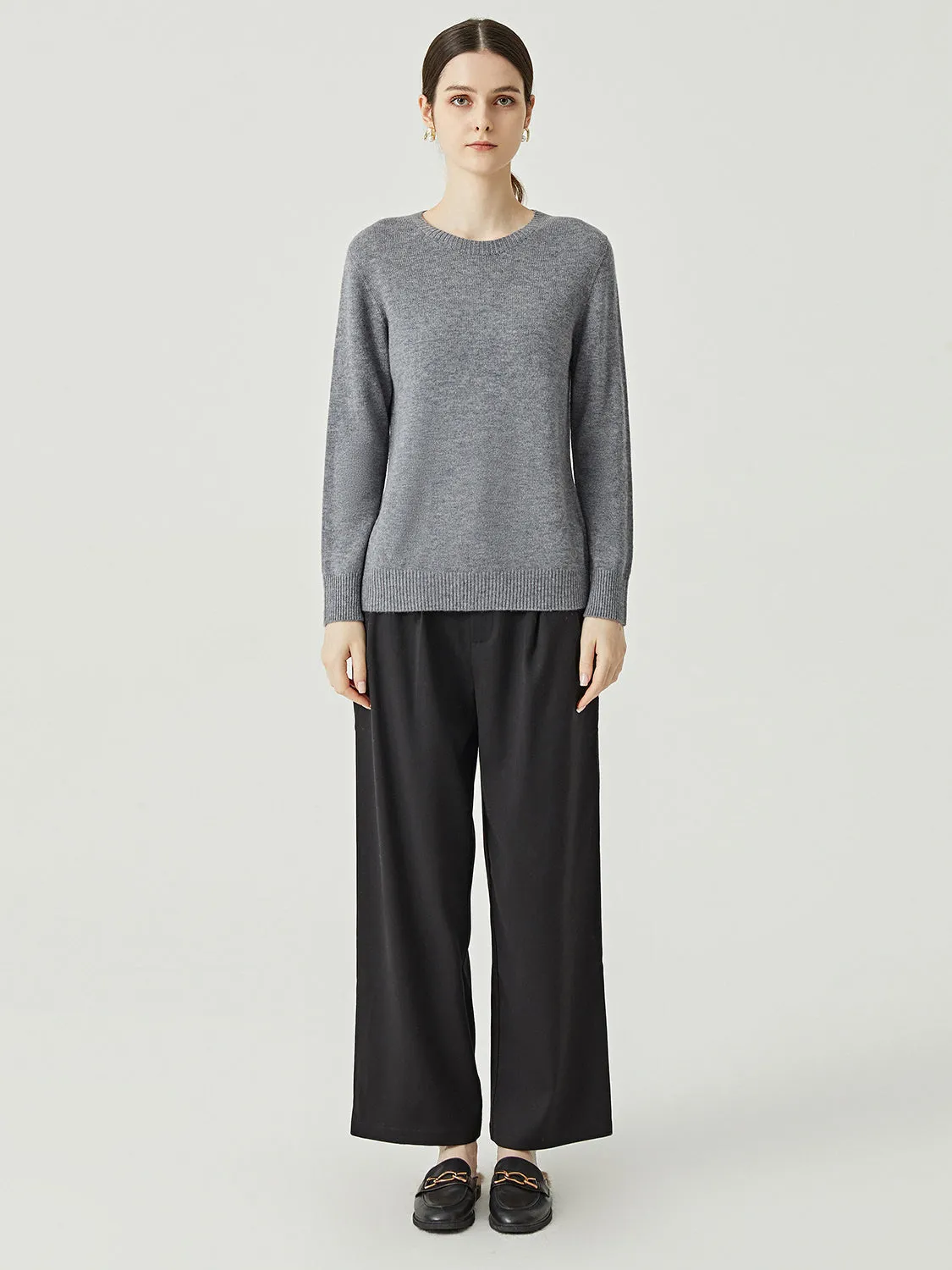 Happy Babe Casual Cropped Wool Sweater Top
