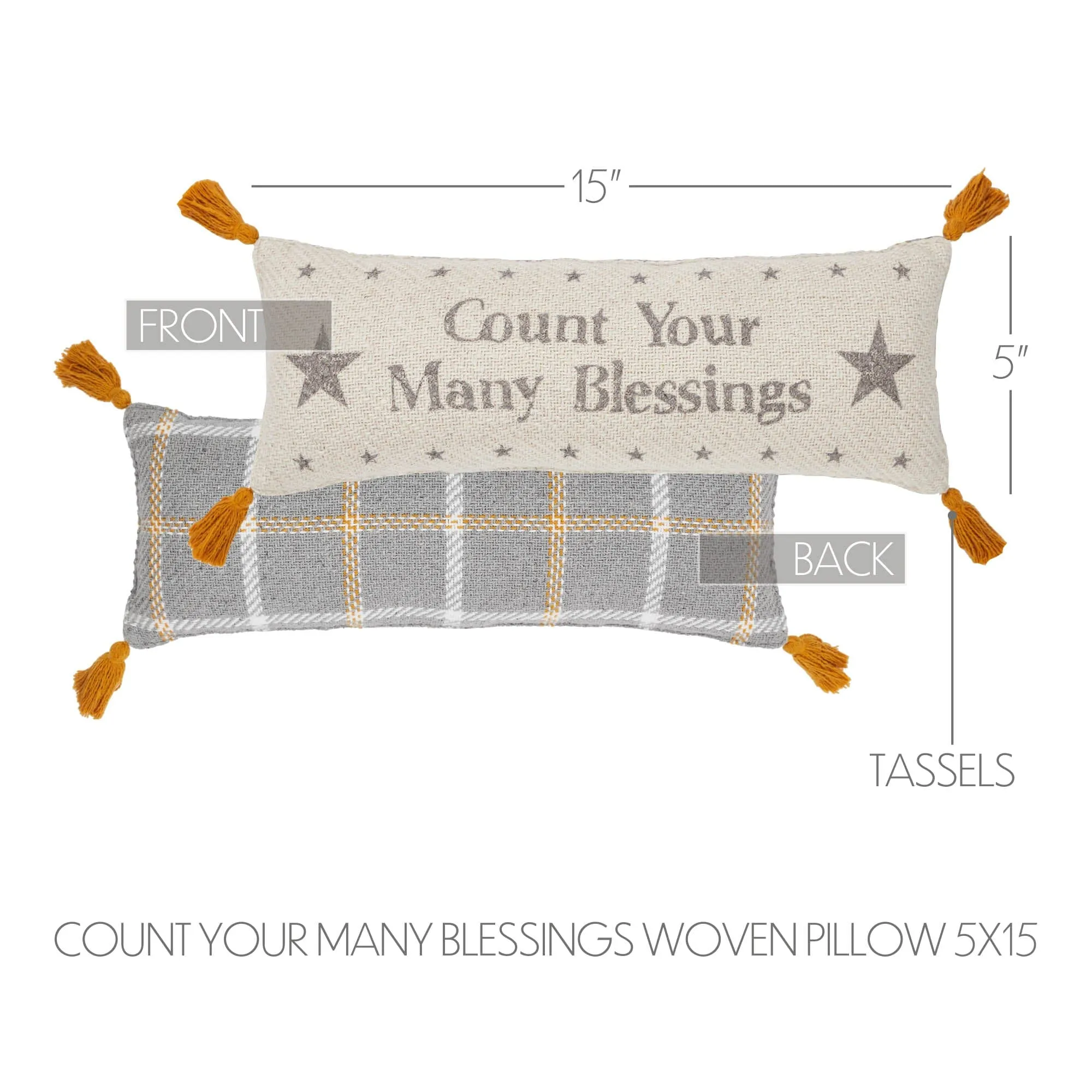 Harvest Blessings Count Your Blessings Woven Pillow 5x15"