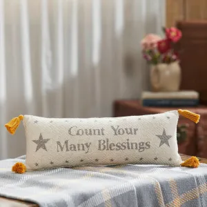 Harvest Blessings Count Your Blessings Woven Pillow 5x15"
