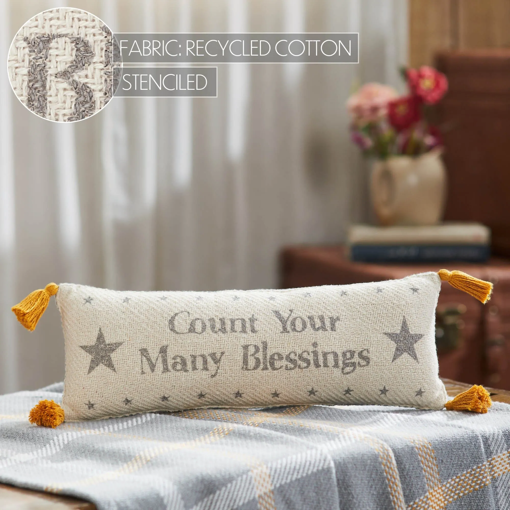 Harvest Blessings Count Your Blessings Woven Pillow 5x15"