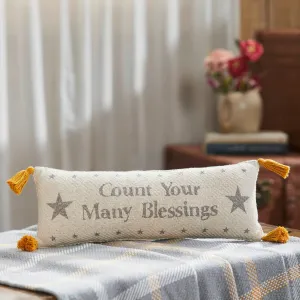 Harvest Blessings Count Your Many Blessings Woven Pillow 5x15