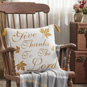 Harvest Blessings Give Thanks Pillow 18x18"