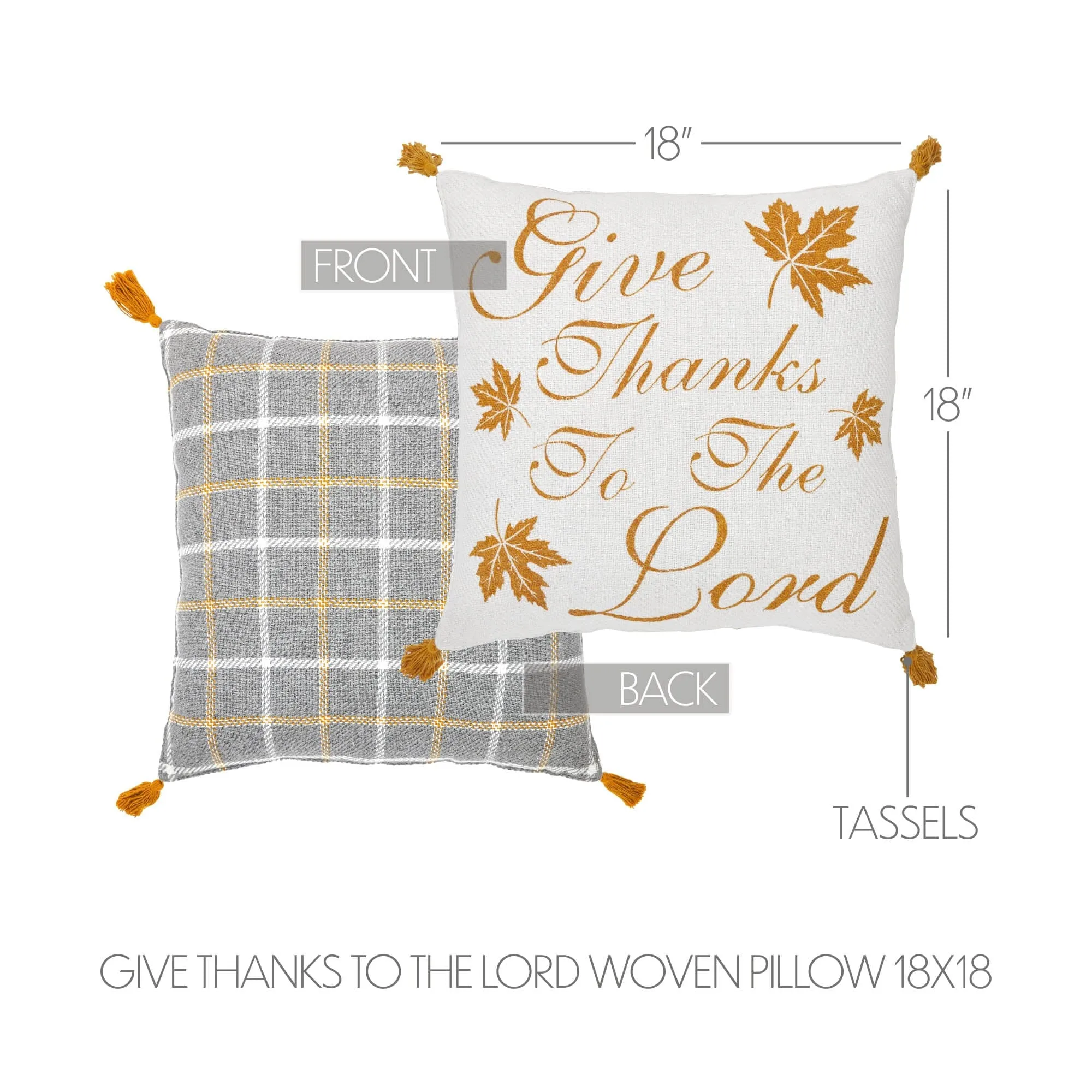 Harvest Blessings Give Thanks Pillow 18x18"