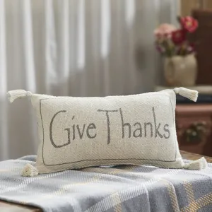 Harvest Blessings Give Thanks Pillow 7x13"