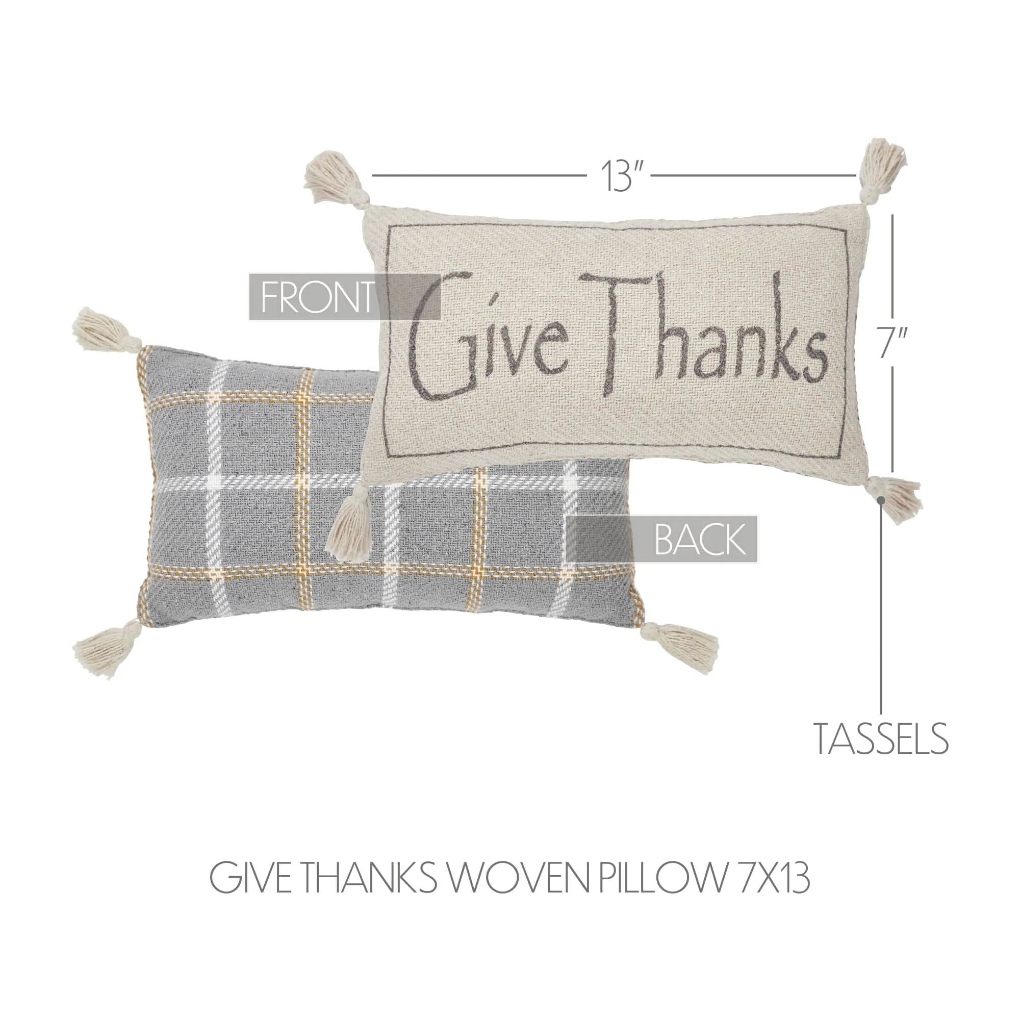 Harvest Blessings Give Thanks Pillow 7x13"