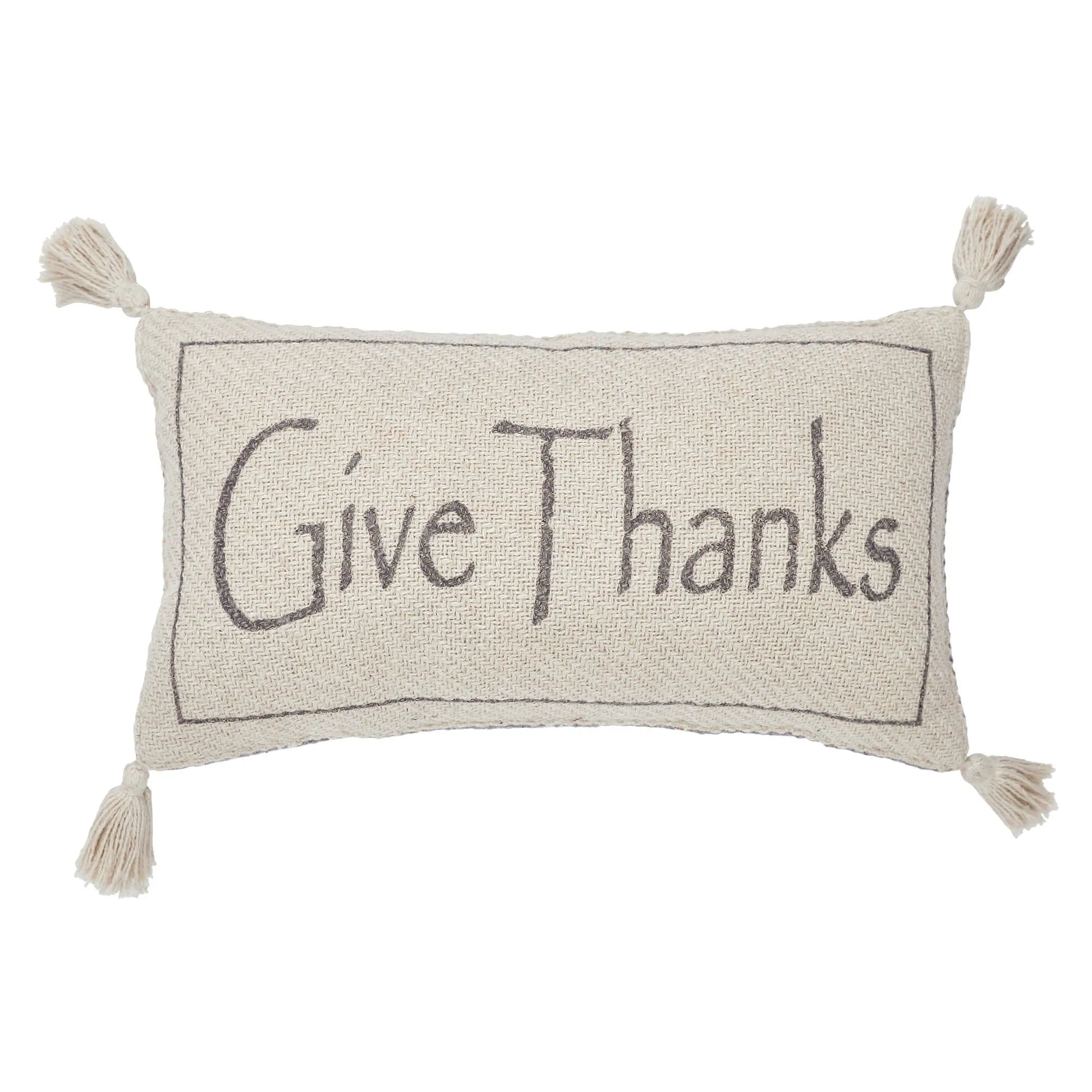 Harvest Blessings Give Thanks Pillow 7x13"