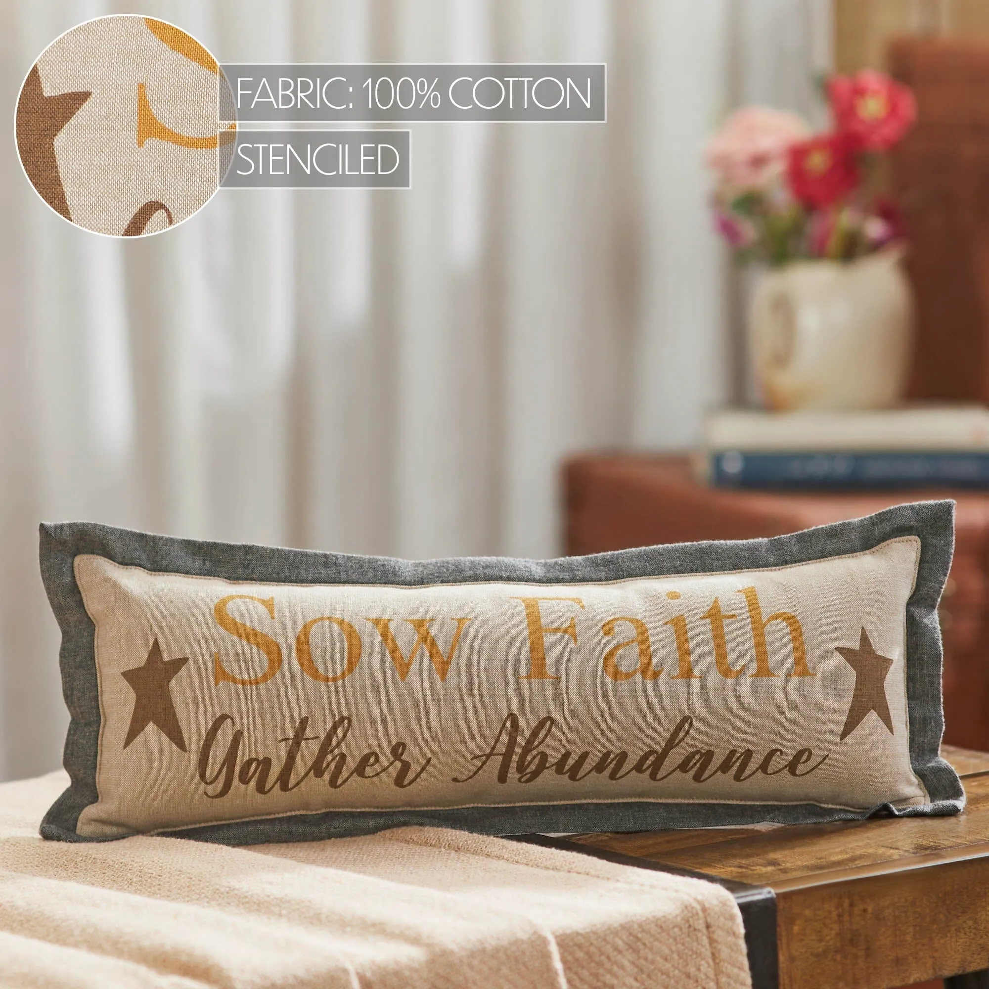Harvest Blessings Sow Faith Pillow 5x15"