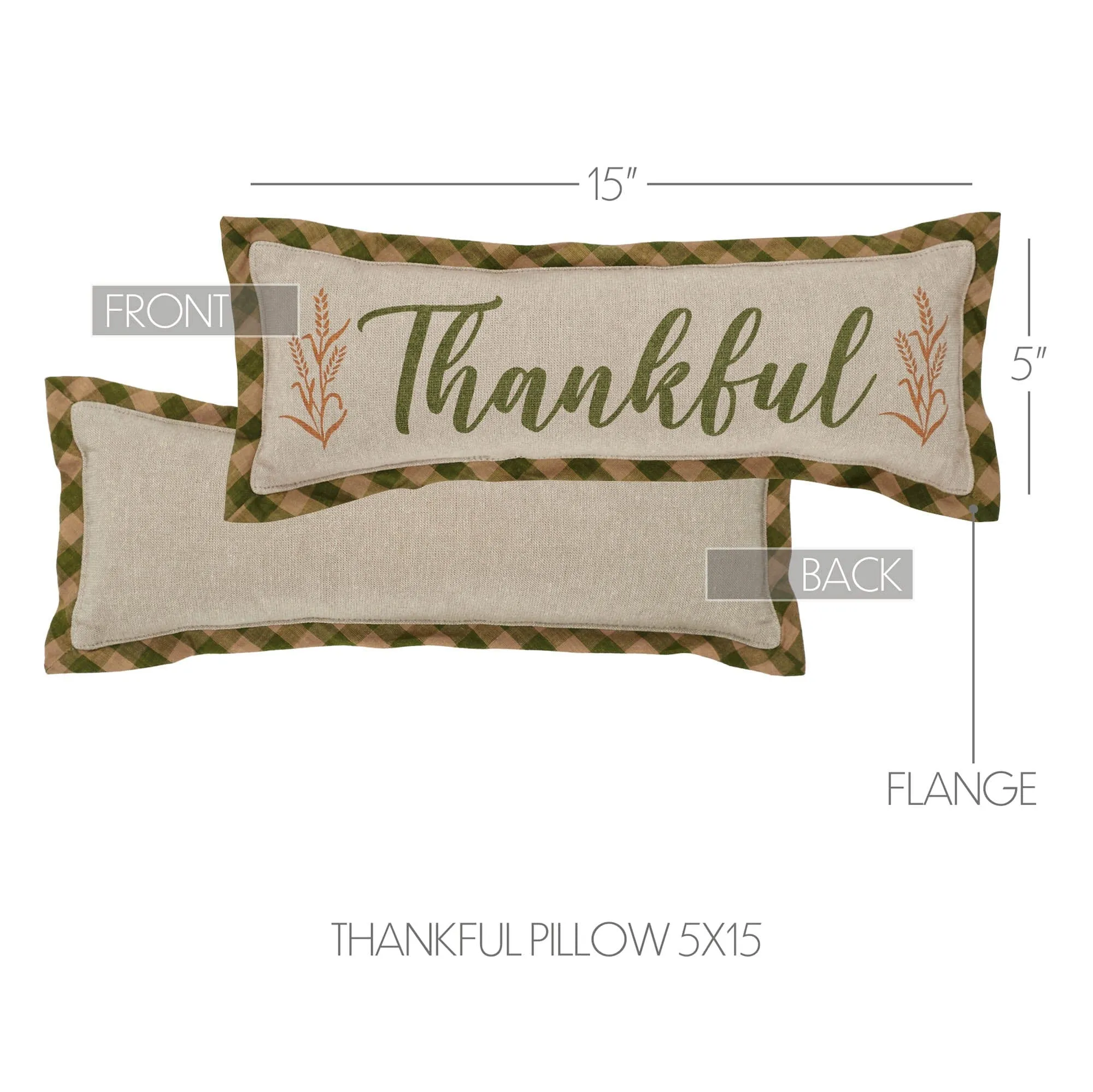 Harvest Blessings Thankful Pillow 5x15"