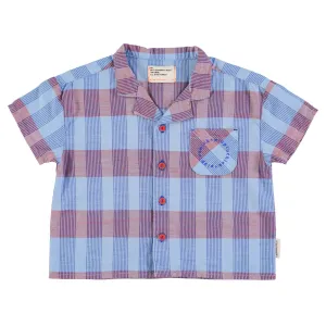 hawaiian shirt | blue checkered