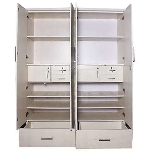 Hellen Pine Coloured 4 Door Wardrobe With Mirror, White