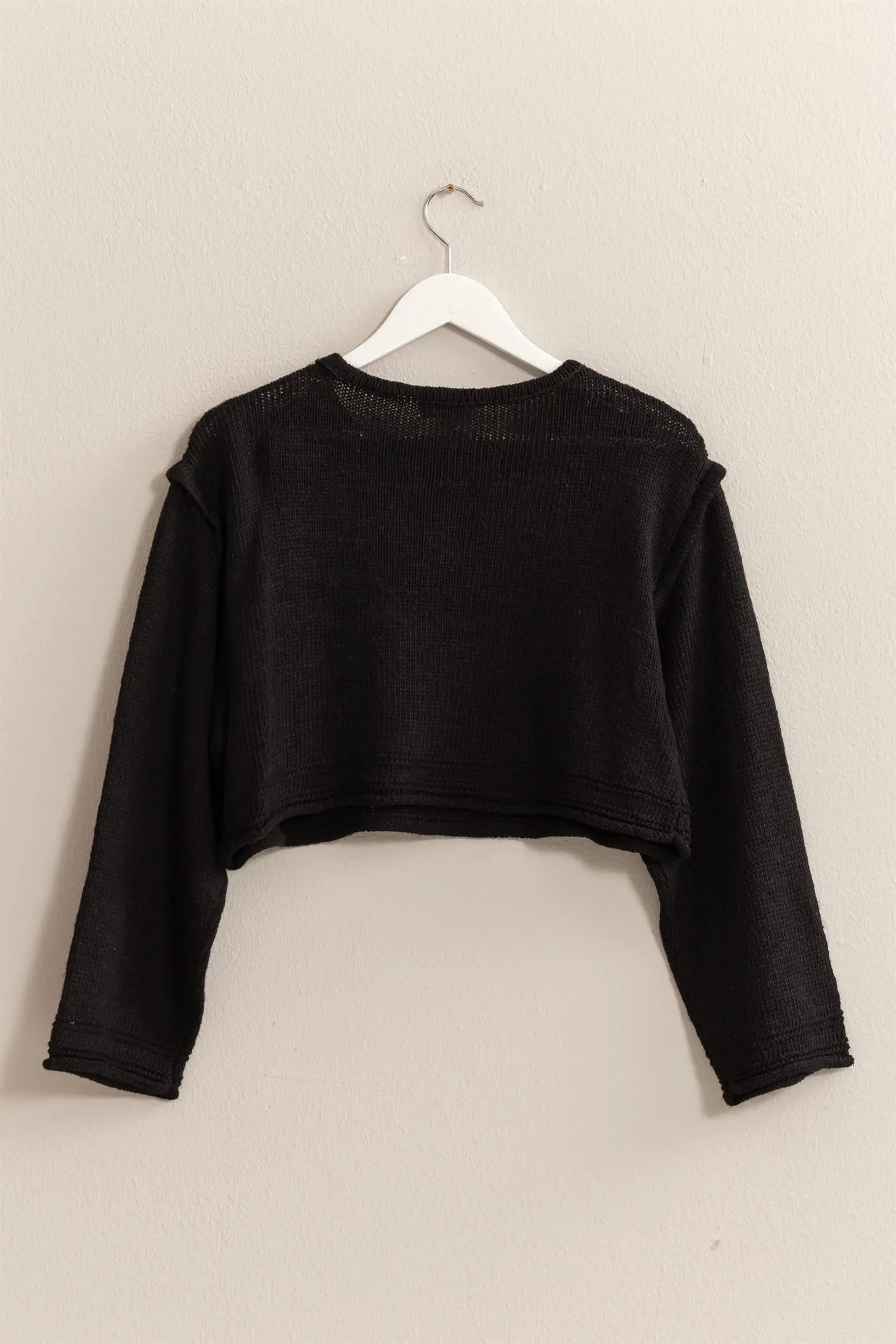 HF24E781-Cropped Sweater Pullover