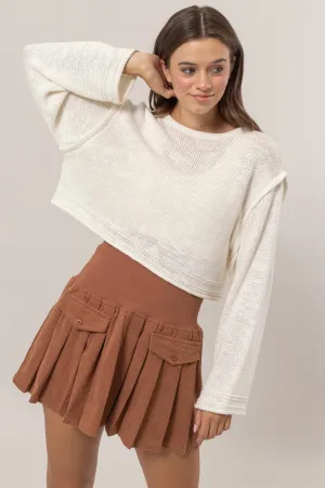 HF24E781-Cropped Sweater Pullover