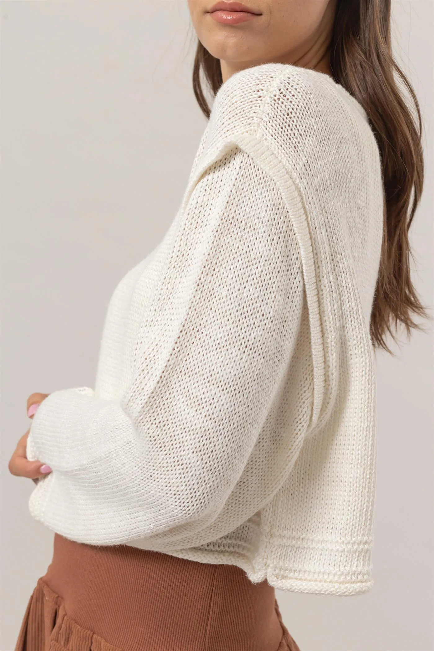 HF24E781-Cropped Sweater Pullover