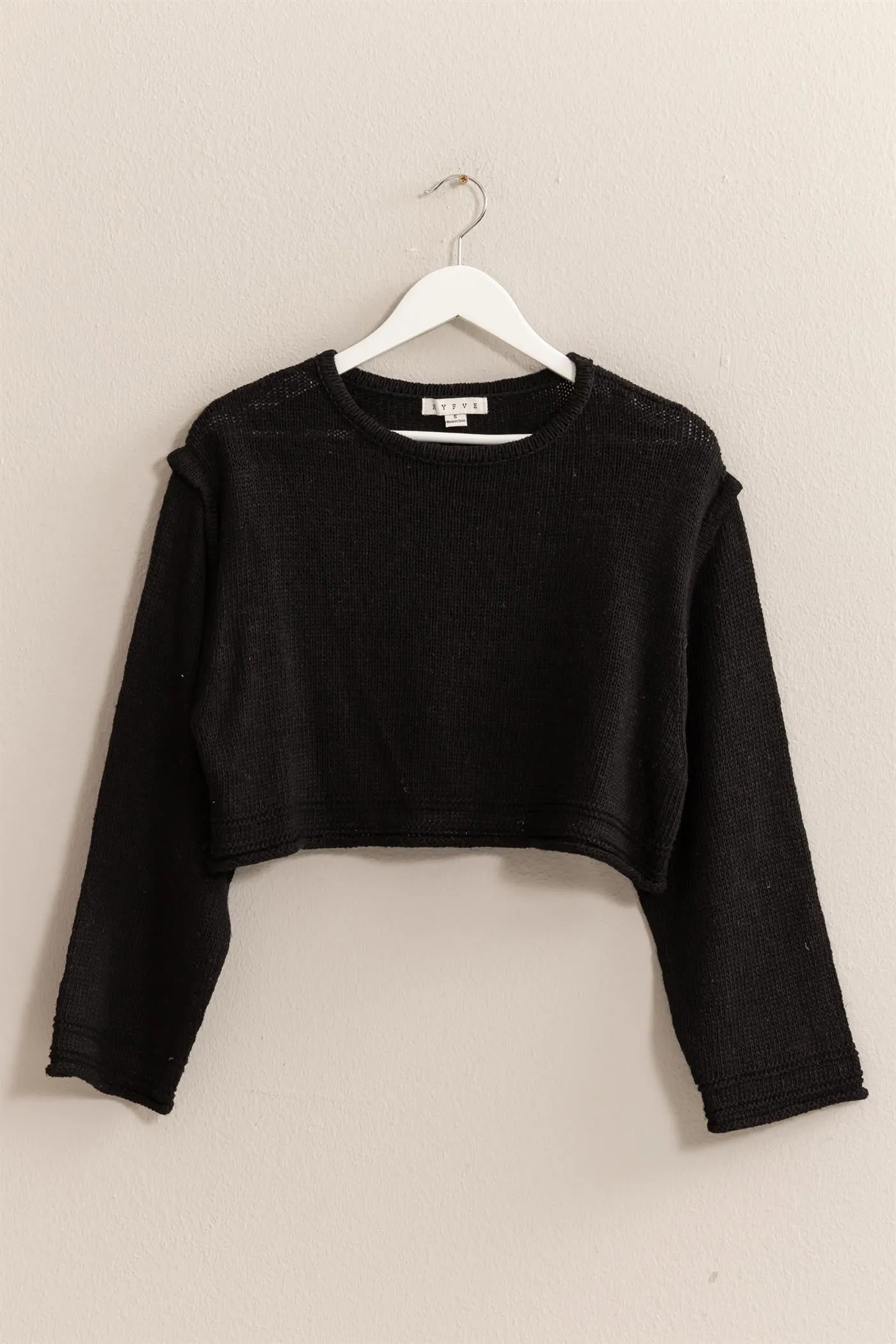 HF24E781-Cropped Sweater Pullover