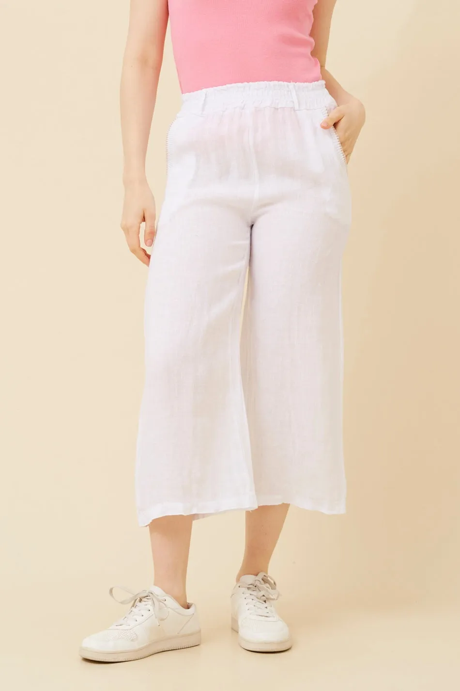 HOLLAND LINEN CULOTTE PANTS