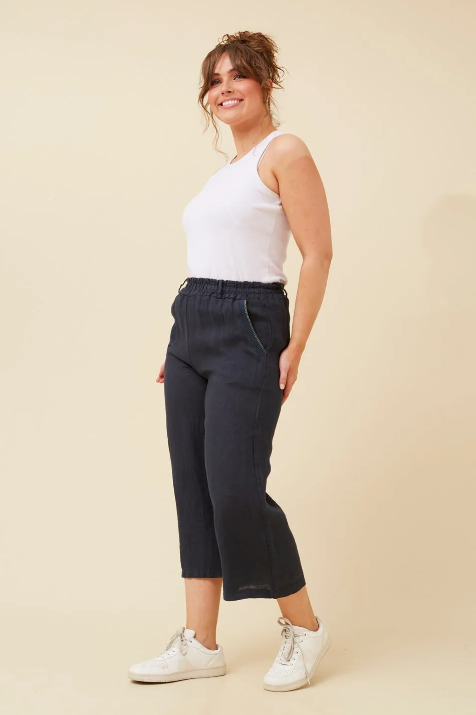 HOLLAND LINEN CULOTTE PANTS