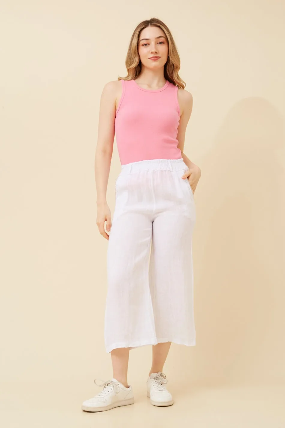 HOLLAND LINEN CULOTTE PANTS