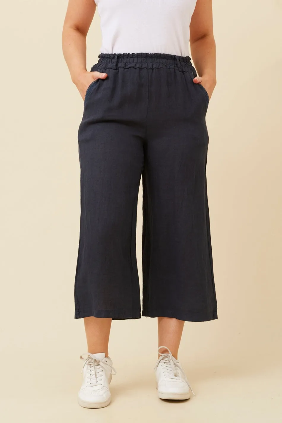 HOLLAND LINEN CULOTTE PANTS