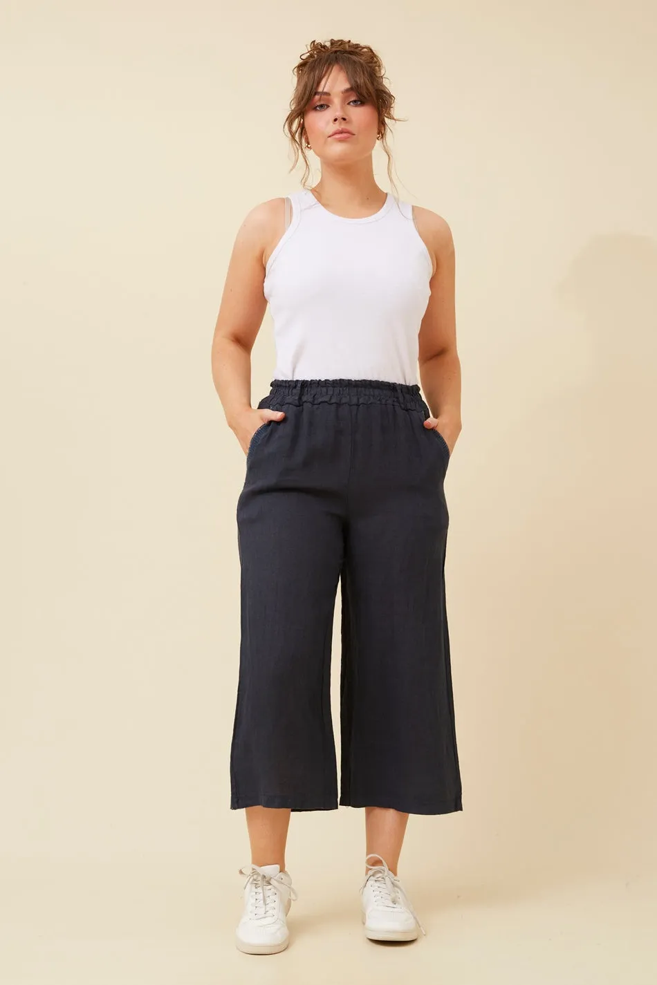 HOLLAND LINEN CULOTTE PANTS