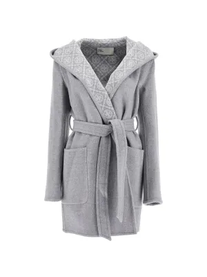 Hooded Wool Mid-Length Jacket