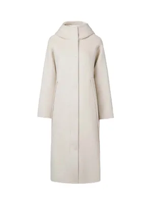 Hoodie Longline Wool Coat