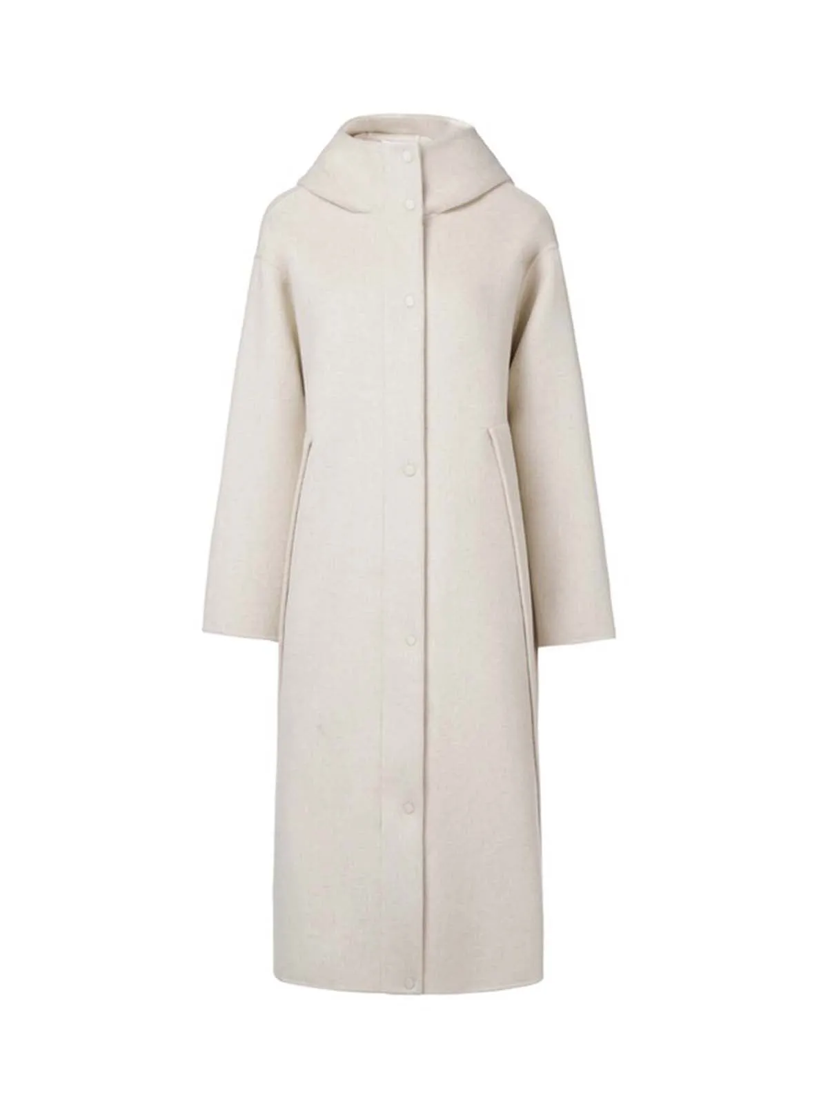 Hoodie Longline Wool Coat