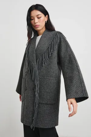 Hugo Coat - Charcoal Check
