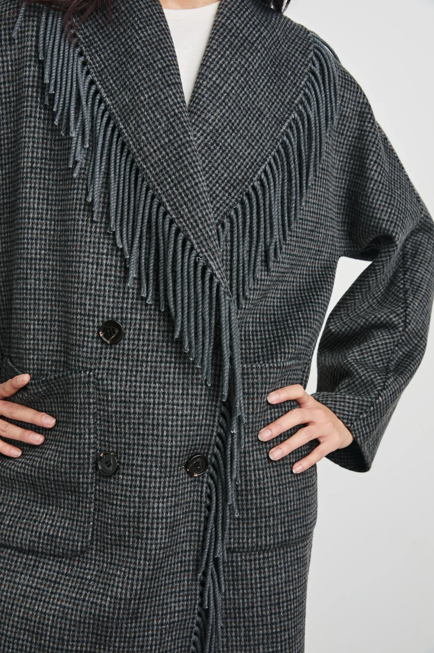 Hugo Coat - Charcoal Check