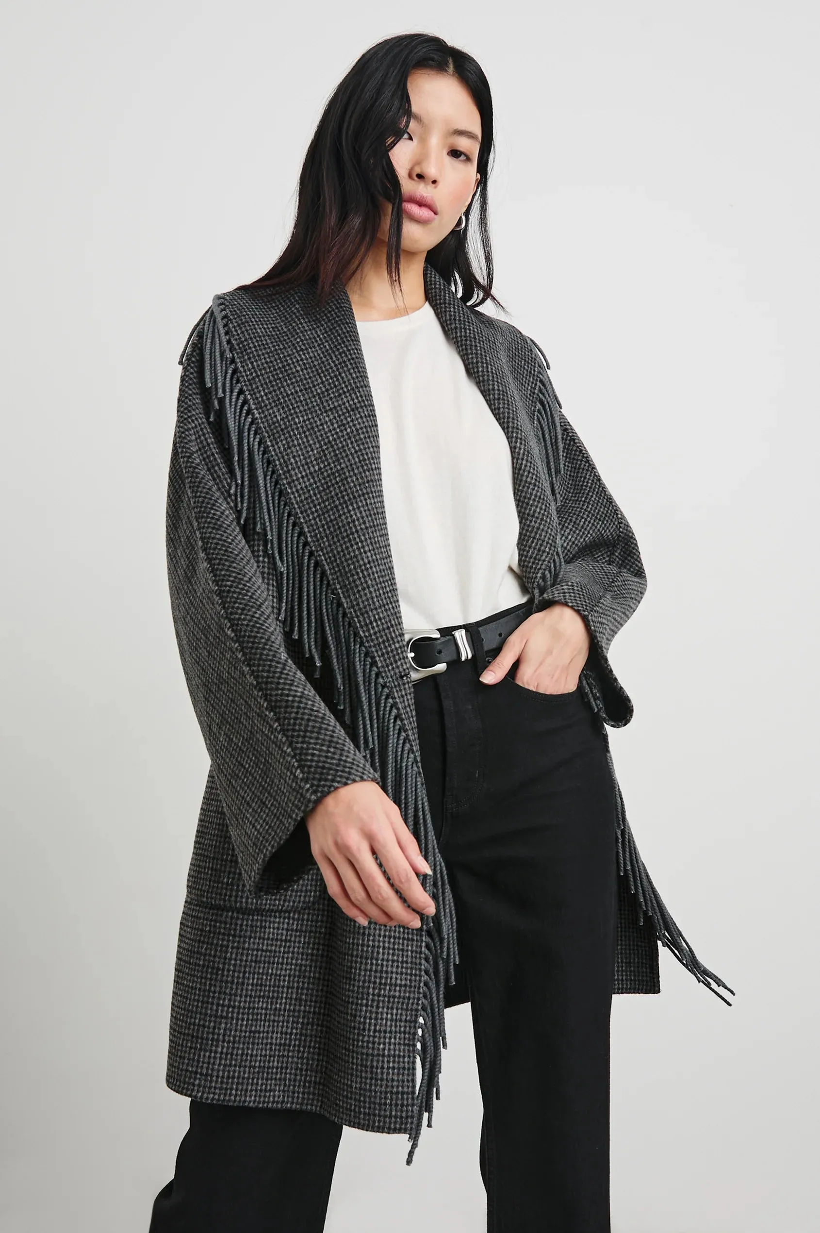 Hugo Coat - Charcoal Check