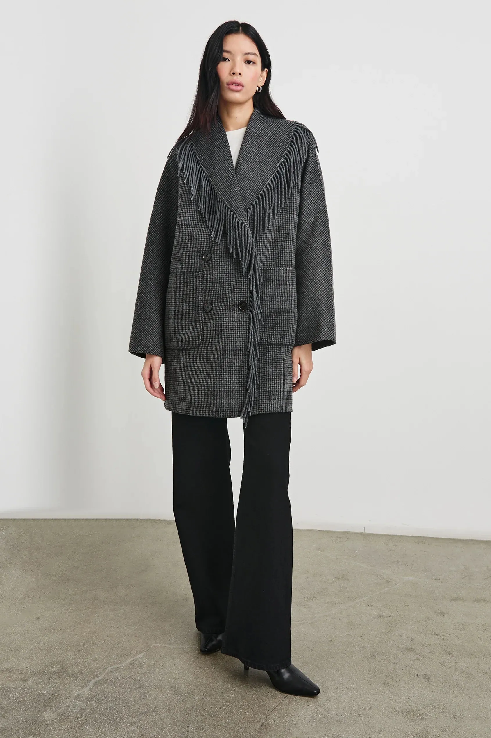 Hugo Coat - Charcoal Check