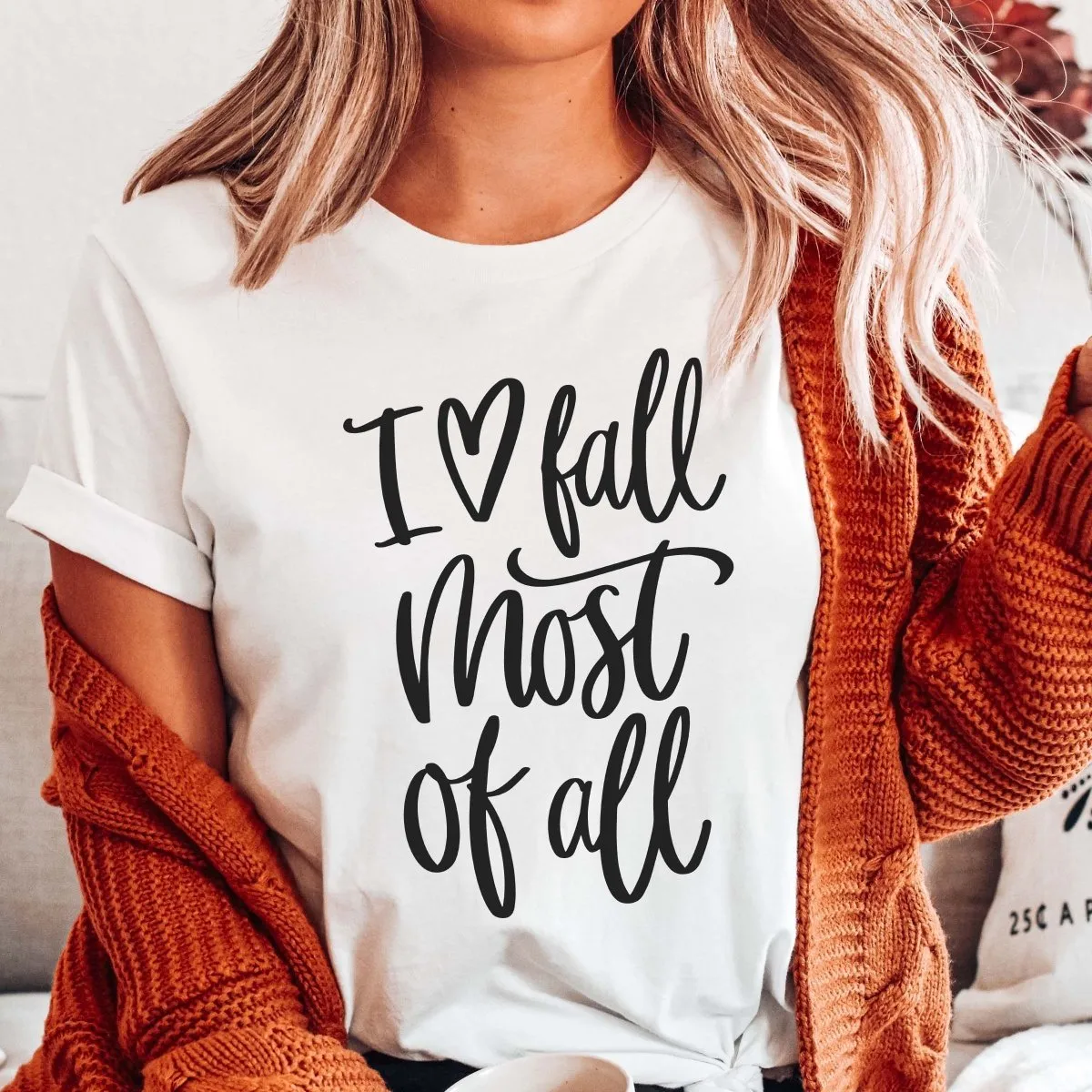 I Love Fall Most Of All Wholesale Bella Graphic Tee - Quick Shipping