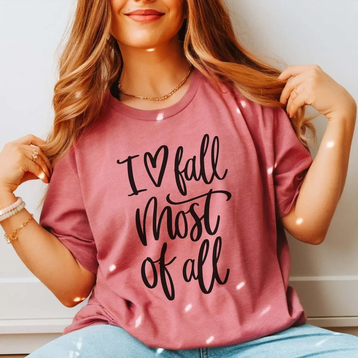 I Love Fall Most Of All Wholesale Bella Graphic Tee - Quick Shipping