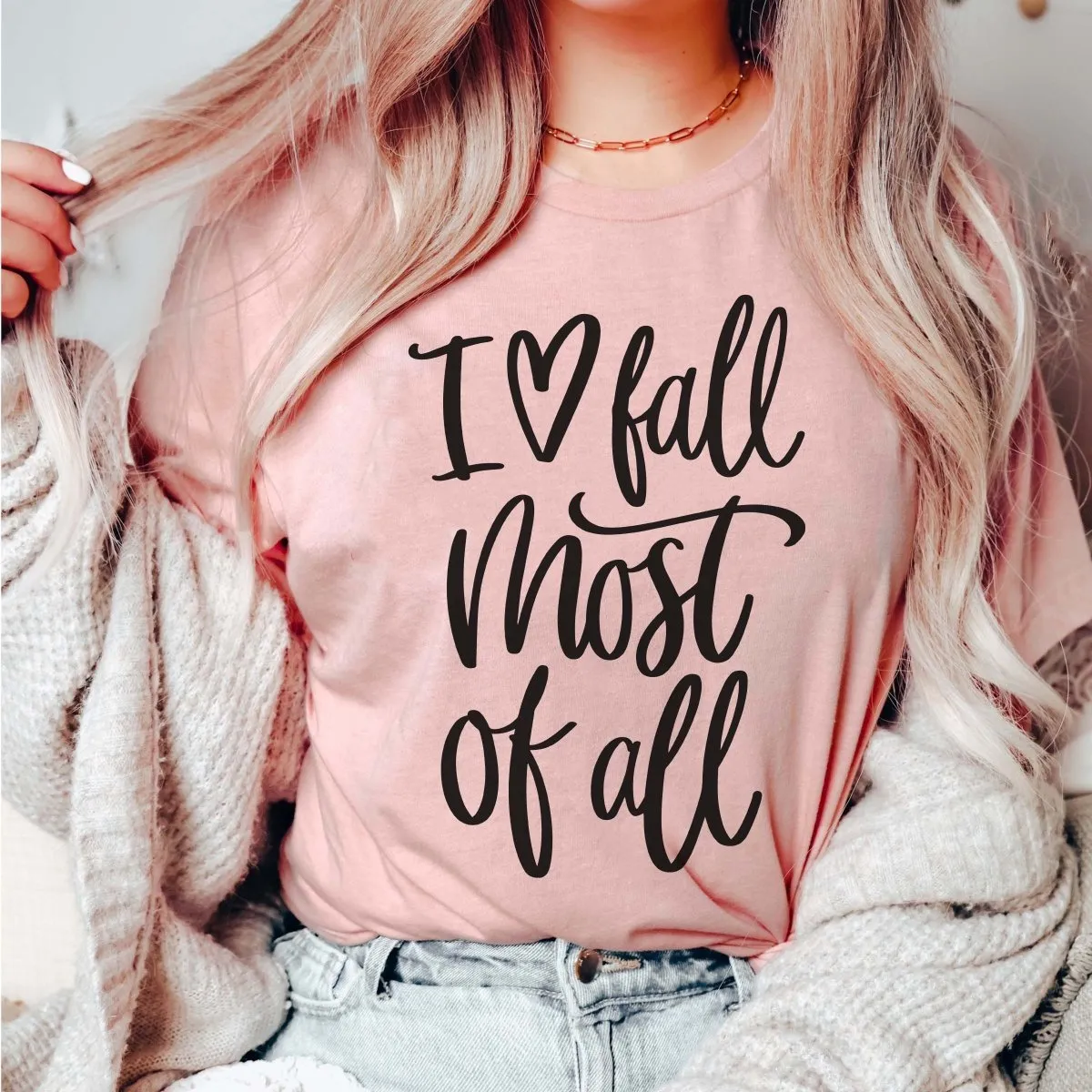 I Love Fall Most Of All Wholesale Bella Graphic Tee - Quick Shipping