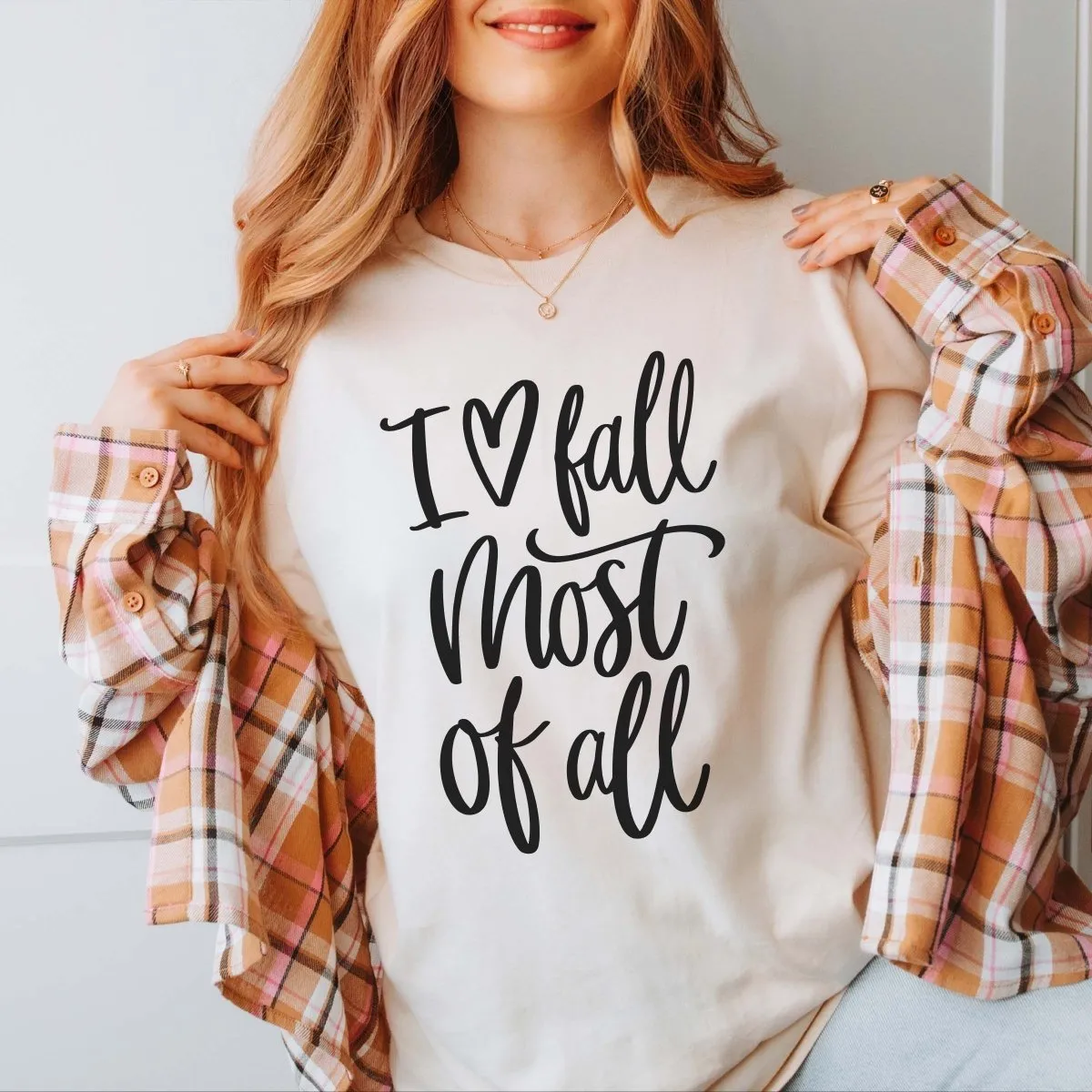 I Love Fall Most Of All Wholesale Bella Graphic Tee - Quick Shipping