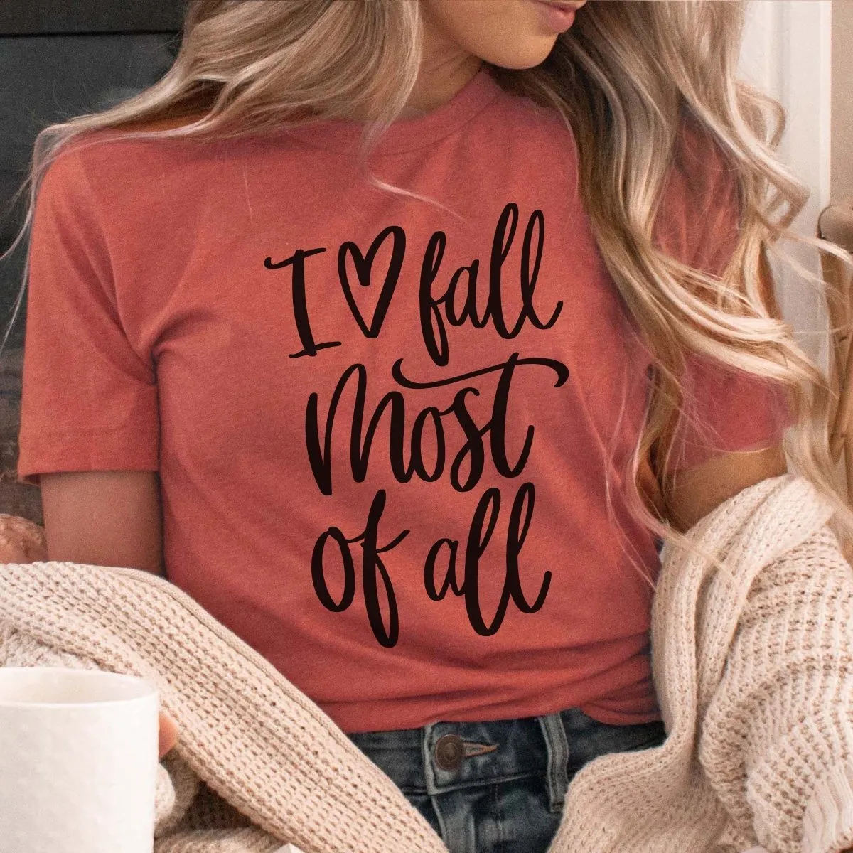 I Love Fall Most Of All Wholesale Bella Graphic Tee - Quick Shipping