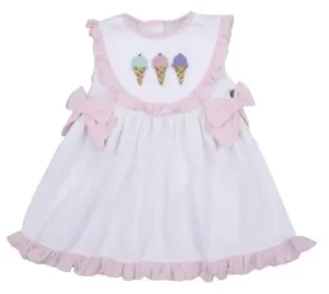 Ice Cream French Knot Embroidery Girl Dress-size chart attached with pictures