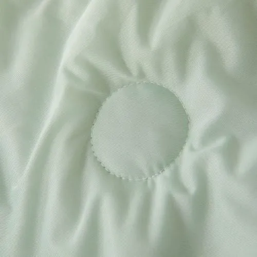 Icy Silky Summer Cool Quilt Set of 3 Pieces, Green with Grey.