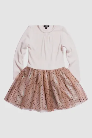 IMOGA SOFT KNIT MESH&METALLIC KNIT DRESS