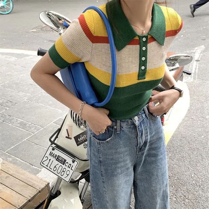 Indie Aesthetic Ribbed Crop Top