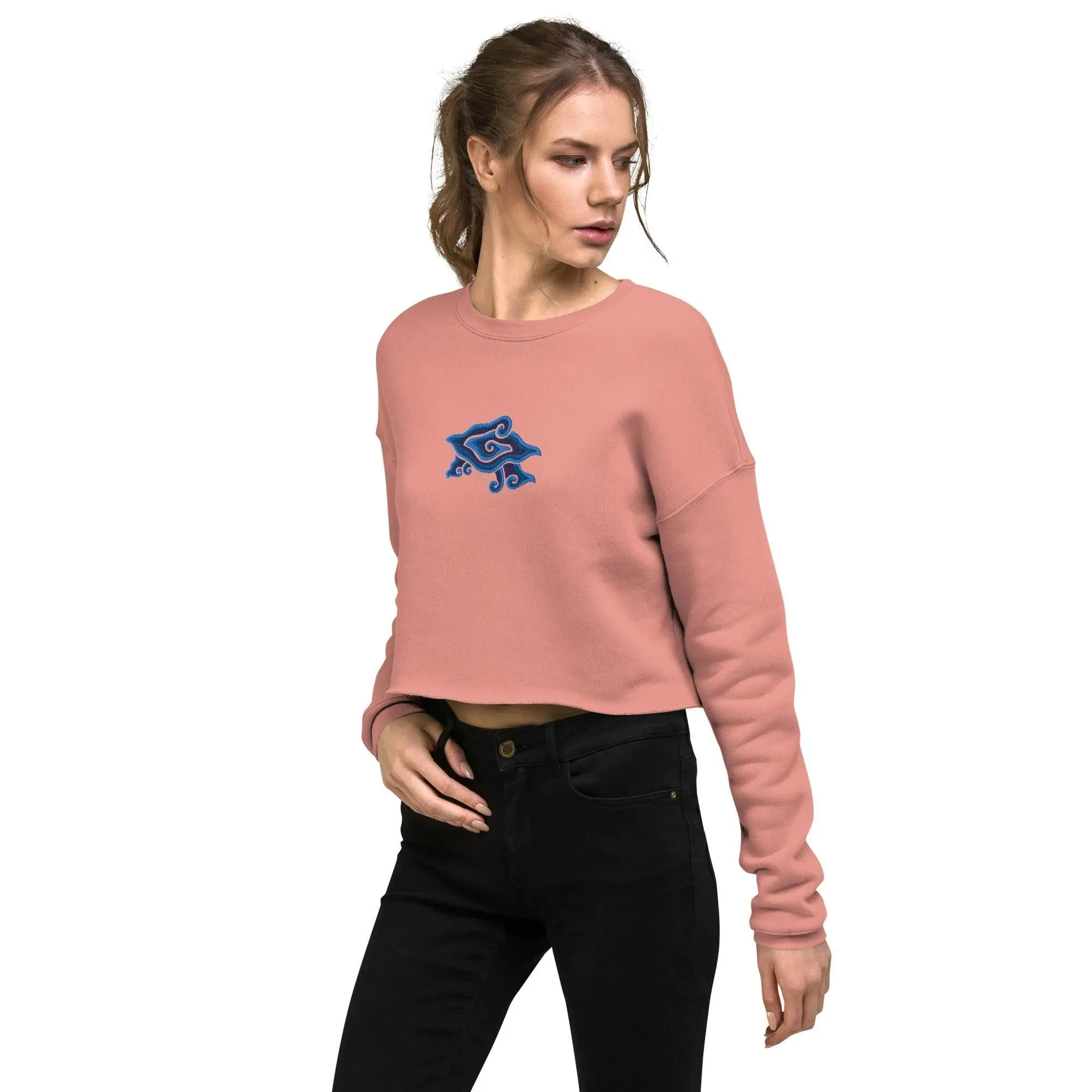 Indonesian Mendung Embroidered Cropped Sweatshirt